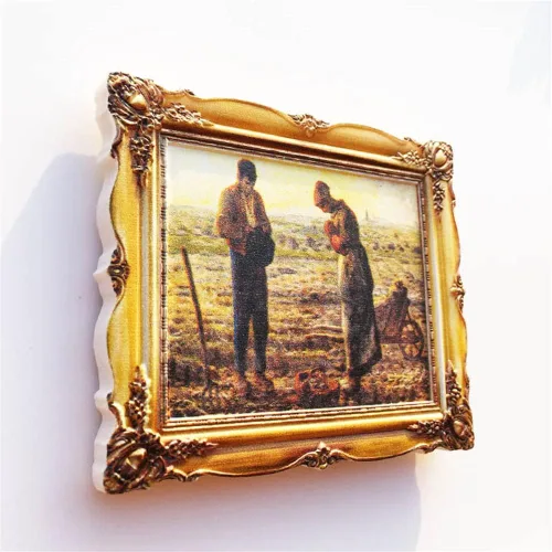Vista 3 de 3D L'Angélus Jean-Francois Millet Famosas Pinturas Imán de nevera Louvre París Souvenir Pegatina Magnética Artesanía