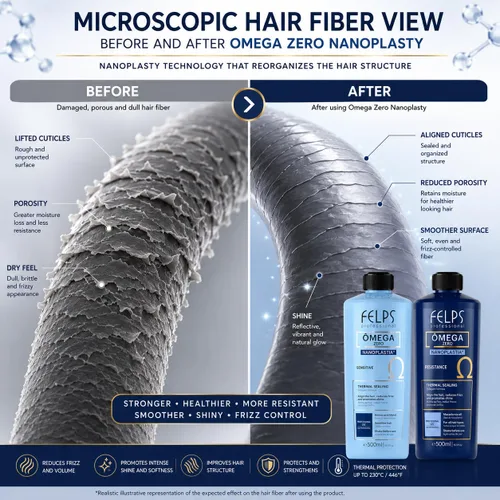 Vista 3 de Kit Felps Professional Ômega Zero Nanoplastia Kit, sellado térmico sensible y resistente, 16.9 onzas líquidas cada uno, paquete de 2