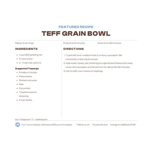 Vista 6 de Maskal Teff Grano de Teff marrón orgánico, 14 onzas