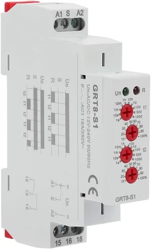 Vista 6 de GRT8-S1 Mini Temporizador de ciclo asimétrico ON/Off Repetir Ciclo Tiempo Relé AC/DC 12V-240V (50-60Hz)