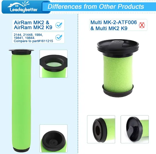 Vista 3 de Leadaybetter Reemplazo del filtro Air Ram para aspiradora inalámbrica Bissell AirRam 1984 2144 21448 19841 19844. Compare con la parte # 1611215