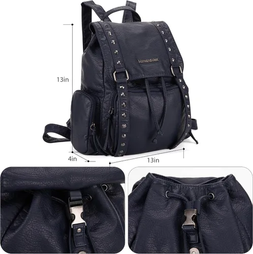 Vista 5 de Montana West Mochila para mujer Western Trendy Satchel Backpack, marino, Mochilas de viaje
