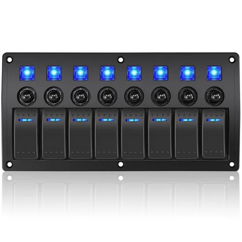 Vista 7 de Panel de interruptores marinos impermeable, panel de interruptor basculante de barco de 12 V/24 voltios, panel de interruptor de palanca de 3 pines
