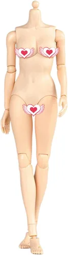 Vista 12 de Cuerpo de figura femenina a escala 1/6, piel pálida femenina busto grande medio sin costuras figura de acción flexible colección de muñecas