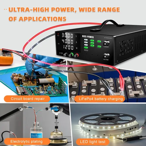 Vista 8 de NICE-POWER Fuente de alimentación de CC variable, 30V 40A 1200W de conmutación de alta potencia DC regulada fuente de alimentación de banco