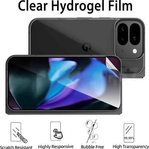 Vista 3 de Paquete de 2 protectores de pantalla para Google Pixel 10 Pro Fold, protector de pantalla de TPU flexible irrompible de alta sensibilidad