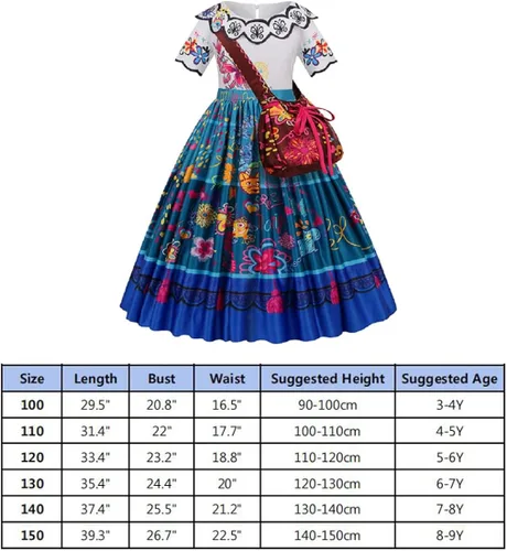 Vista 7 de Disfraz del personaje Mirabel vestido del personaje Isabella para niñas traje de cosplay Pepa disfraces para Halloween