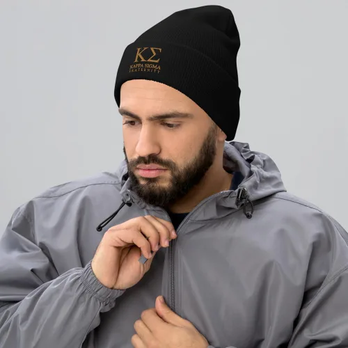 Vista 3 de Kappa Sigma Fraternity Beanie: gorro de acrílico suave de alta calidad para el orgullo y la calidez, sombrero de invierno