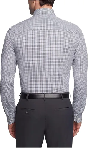 Vista 2 de Kenneth Cole Unlisted - Camisa de vestir para hombre, ajuste delgado, cuadros y rayas (estampadas)