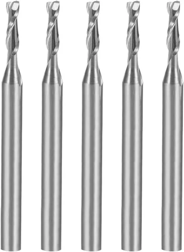 Vista 10 de uxcell 5 unids 1/8 "vástago 0.059 in x 0.236 in carburo End Mill CNC Router Bits 2 Flauta Fresa Bit para acrílico PVC MDF Madera