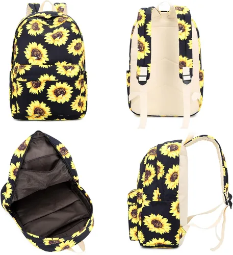 Vista 2 de FLYMEI Mochila para estudiante escolar, mochila de viaje con bolsa de almuerzo, bolsas para lápices