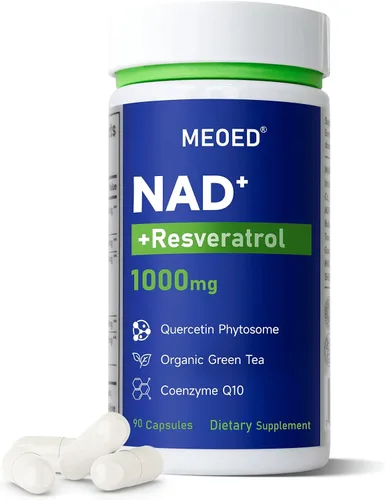 Vista 8 de NAD+ Suplemento de resveratrol de 1000 mg liposomal extra fuerte con resveratrol, CoQ10, quercetina y té verde orgánico para mujeres y hombres