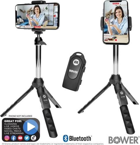 Vista 2 de Bower Multipod 6 en 1 trípode selfie stick con obturador remoto para teléfonos inteligentes