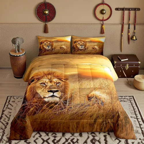 Vista 53 de Castle Fairy Juego de edredón con diseño de gato lindo para niños, tamaño twin, juego de ropa de cama con hojas de flores, luna, noche y cielo