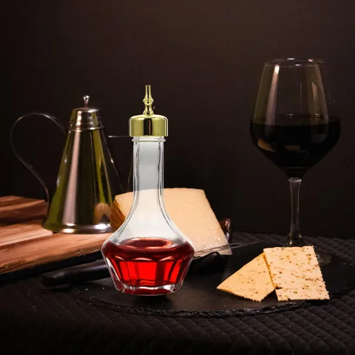 Vista 2 de Bitters - Coctelera de vidrio con tapa dorada, acero inoxidable, 1.69 onzas para beber solo, juegos de herramientas de bar (0.1 fl oz)