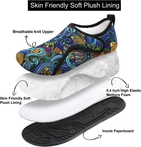 Vista 4 de L-RUN - Pantuflas de casa para mujeres y hombres, para interiores y exteriores, zapatos para el hogar, pantuflas cálidas y antideslizantes