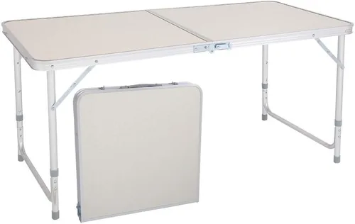 Vista 8 de lapday Mesa plegable de aluminio, mesa de camping multiusos, mesa rectangular portátil y ajustable para fiesta, playa, patio trasero, barbacoa