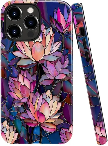 Vista 8 de Funda TnXee Compatible con iPhone 11, Funda Híbrida de 2 Capas de Prevención de Caídas con Arte Floral Colorido para Niñas y Niños