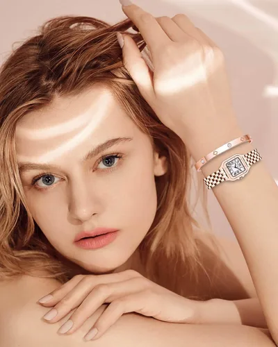 Vista 3 de Relojes dorados para mujer, delicado juego de pulsera para mujer, cuarzo japonés