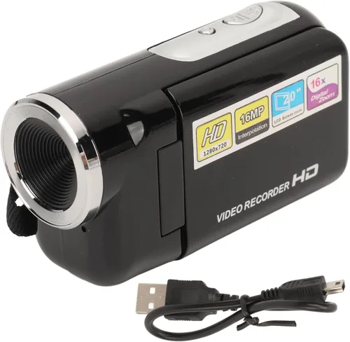 Vista 5 de ASHATA Cámara digital portátil 1080P HD 16MP, videocámaras de video con zoom 16x, pantalla LCD de 2 pulgadas, temporizador automático, grabación