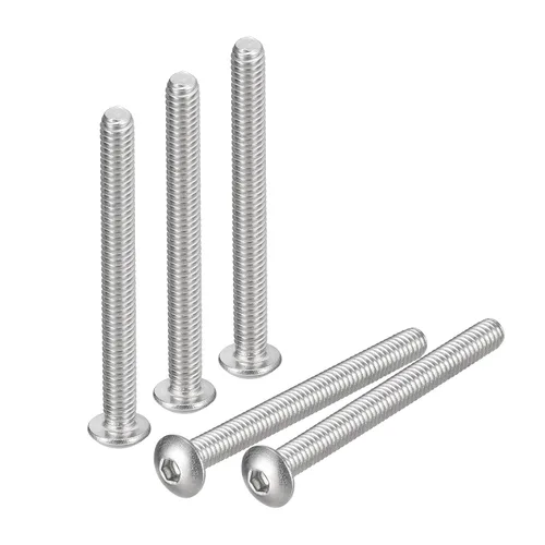 Vista 15 de Uxcell tornillos de cabeza de botón #8-32x1, 20 unidades, pernos hexagonales de acero inoxidable 304, tornillos de rosca completa con cabeza