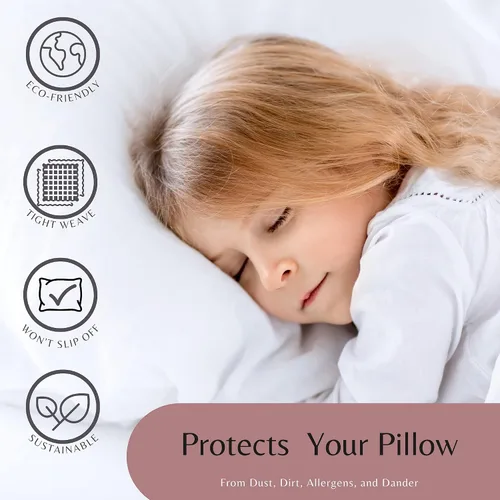 Vista 3 de Superity Linen Pillow Cases Queen Size - Open Enclosure - 2 Pack - 100% Soft and Comfortable Premium Cotton - Beige