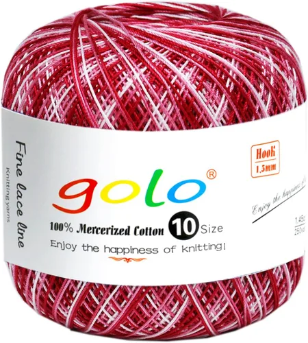 Vista 44 de Golo - 3 bolas de hilo de ganchillo tamaño 10, hilo de crochet para tejer a mano 102