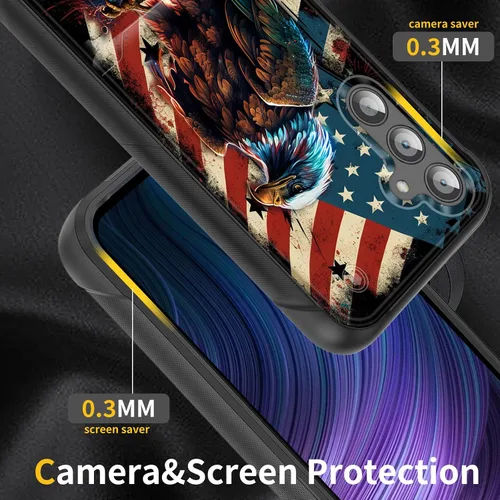 Vista 4 de Funda para Galaxy S24 Plus con soporte, doble capa híbrida de policarbonato duro y silicona suave, resistente a prueba de golpes, funda protectora