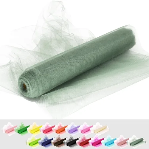 Vista 56 de Rollos de tela de tul, 54 pulgadas por 10 yardas (30 pies), cinta de tul para decoración de fiestas de boda, rollo de tela transparente en bobina