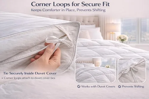 Vista 4 de Continental Bedding Serenity - Edredón de plumón de ganso blanco húngaro, 700 rellenos de potencia, peso de verano, estructura de caja deflectora