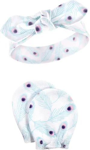 Vista 76 de Hudson Baby Conjunto de diadema de algodón y manoplas para rascar para bebé