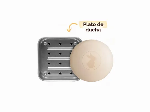 Vista 4 de Babo Botanicals Soporte de barra sólida para champú 2-1, estuche de viaje con tapa, bandeja de ducha con capa de drenaje; estuche de aluminio