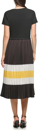 Vista 3 de Karl Lagerfeld Paris Womens Pleated Printed Midi Dress