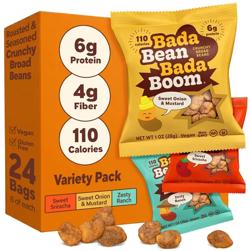 Vista 8 de Bada Bean Bada Boom - Proteína a base de plantas, libre de gluten, vegana, sin OGM, libre de soya, Kosher, bocadillos de habas tostadas anchas, 1