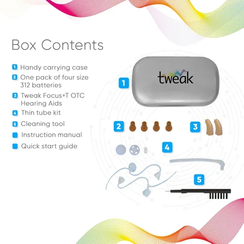 Vista 7 de Tweak Focus+T - Dispositivo de audífonos OTC con modos de escucha programados para control de volumen de sonido personal Con kit de accesorios
