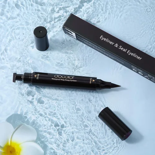 Vista 10 de docolor Sello delineador de ojos líquido de doble cara con alas, impermeable, a prueba de manchas, de larga duración, delineador de ojos original