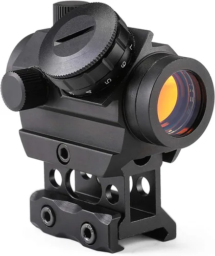 Vista 12 de PINTY Óptica de punto rojo reflex con múltiples retículas, visor táctico compacto para rifle con riel Picatinny, pistola, Airsoft