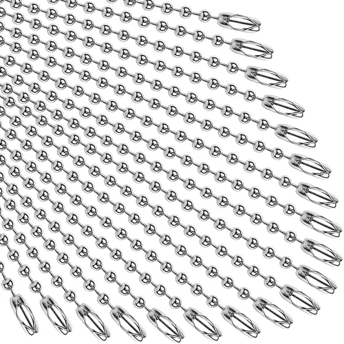 Vista 8 de SANNIX 100 cadenas de cuentas de bola, cadena de metal a granel con Colores variados