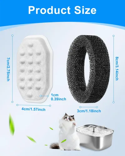Vista 5 de Repuesto de filtro de fuente de agua para gatos compatible con Rellaty de acero inoxidable de 108 oz/3.2 L, dispensador automático de agua
