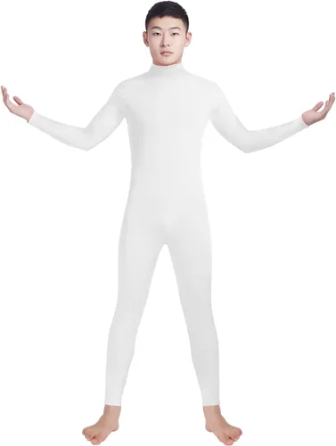 Vista 2 de Zentai Unitard - Body de manga larga con cuello alto y elastano para hombre