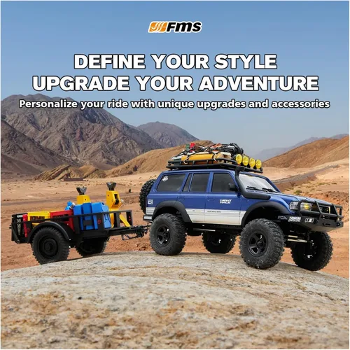 Vista 6 de BEEZRC FMS RC Crawler 1/18 FCX18 Land Cruiser LC80 RTR Toyota con licencia 4WD RC Rock Truck 2.4Ghz 900mAh Hobby Grade RC Car Model Mini Auto de Azul