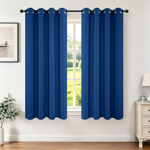 Vista 31 de Joydeco - Juego de 2 paneles de cortinas opacas de 63 pulgadas, 2 cortinas largas con aislamiento térmico burg, cortinas de oscurecimiento