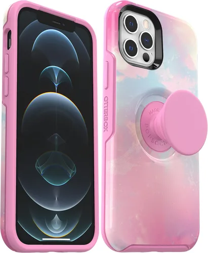 Vista 8 de OtterBox + Funda Pop Symmetry Series para iPhone 12 y iPhone 12 Pro (solamente) - Embalaje no minorista - Berry Flow