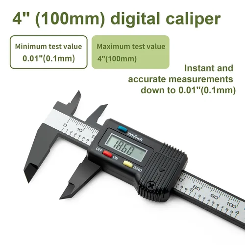 Vista 5 de Calibrador Digital Pequeño de 0 a 4 pulgadas, Mini Herramienta de Medición, Calibrador Micrómetro con Función de Apagado Automático, Intercambiable