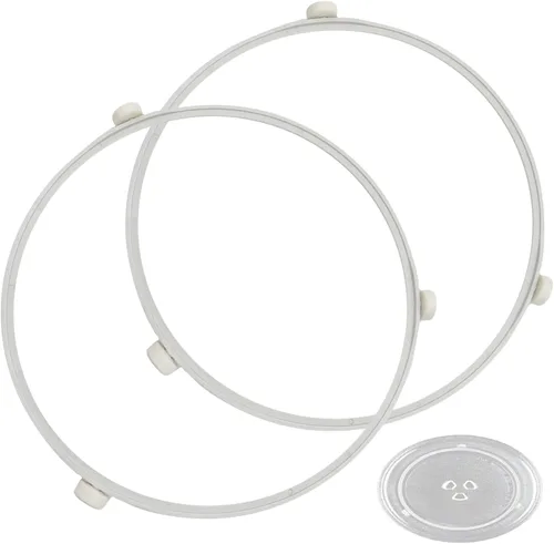 Vista 7 de Anillo de soporte de placa giratoria de microondas de 9.5 pulgadas WB06X10705 para microondas GE con rodillos, bandeja de horno de microondas