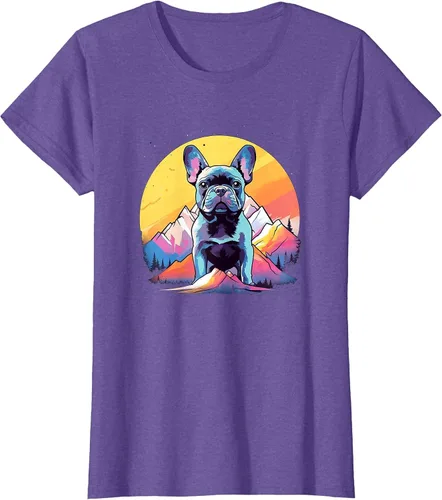 Vista 6 de French Bulldog Dog Men Women Kids T-Shirt Asphalt Grey