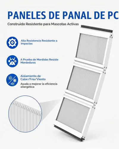 Vista 6 de 3-Panel Airseal Pet Door Flap 10.25x15.75in XL, conexión de metal