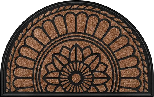 Vista 9 de Alfombra para Puerta Frontal Interior Exterior, Alfombra de Entrada Semicircular, Alfombra de Puerta de Goma Antideslizante Resistente de Medio