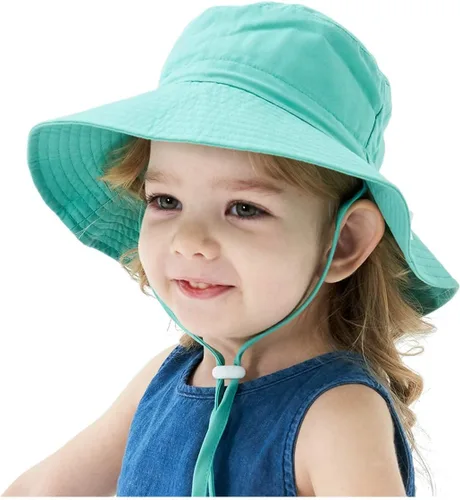 Vista 5 de Century Star Baby Sun Hat Summer UPF 50+ Baby Boy Girl Hats Toddler Beach Bucket Hats Wide Brim Kids Sun Protection Caps
