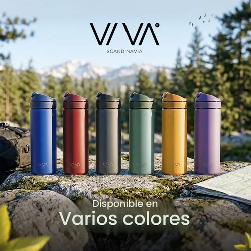 Vista 8 de VIVA Recharge - Vaso de té con infusor, botella de viaje, 16 onzas, color Azul